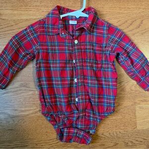 GAP Red Plaid Button Down Kids Shirt